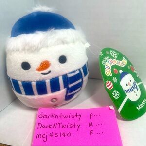 BNWT MANNY SNOWMAN SQUISHMALLOW 3.5” approx ADORABLE!